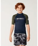 RIP CURL BOYS SHOCK UPF S/S - DARK OLIVE