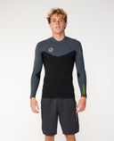 RIP CURL ELASTO LONG SLEEVE JACKET 1.5MM - CHARCOAL LIME