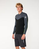 RIP CURL ELASTO LONG SLEEVE JACKET 1.5MM - CHARCOAL LIME