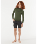 RIP CURL BOYS WAVES UPF L/S - DARK OLIVE
