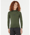 RIP CURL BOYS WAVES UPF L/S - DARK OLIVE