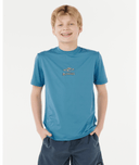 RIP CURL BOYS TROPIC DAZE UPF S/S - STORM BLUE