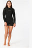 RIP CURL WOMENS DAWN PATROL 22 LONG SLEEVE SPRING SUIT - BLACK