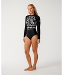 RIP CURL G BOMB LONG SLEEVE BACK ZIP SPRING - BLACK/BONE