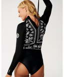 RIP CURL G BOMB LONG SLEEVE BACK ZIP SPRING - BLACK/BONE