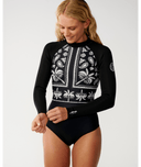 RIP CURL G BOMB LONG SLEEVE BACK ZIP SPRING - BLACK/BONE