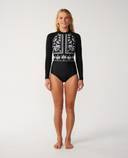 RIP CURL G BOMB LONG SLEEVE BACK ZIP SPRING - BLACK/BONE