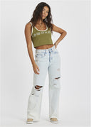 SISSTREVOLUTION LAYLA KNIT TANK TOP - CACTUS