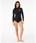 RIP CURL G-BOMB 1MM LONG SLEEVE BACK ZIP GOOD SPRING - BLACK