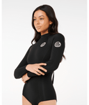 RIP CURL G-BOMB 1MM LONG SLEEVE BACK ZIP GOOD SPRING - BLACK