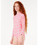 RIP CURL GIRLS NEON ISLES LS SURFSUIT - AQUA