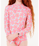 RIP CURL GIRLS NEON ISLES LS SURFSUIT - AQUA