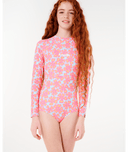 RIP CURL GIRLS NEON ISLES LS SURFSUIT - AQUA