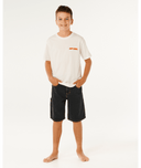 RIP CURL BOYS ETERNAL SHRED LOGO TEE - BONE