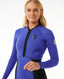 RIP CURL G-BOMB 1.5MM LONG SLEEVE FRONT ZIP SPRING - WILD BERRY