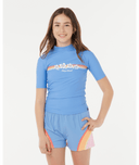 RIP CURL GIRLS SS SURF REVIVAL RASHIE - BLUE