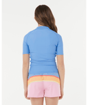 RIP CURL GIRLS SS SURF REVIVAL RASHIE - BLUE