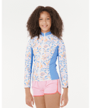 RIP CURL GIRLS SUNSET SKY Z/T RASH VEST- BONE