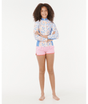 RIP CURL GIRLS SUNSET SKY Z/T RASH VEST- BONE