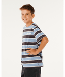 BOYS ETERNAL SHRED STRIPE TEE- FADED DENIM