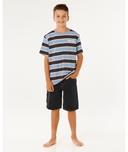 BOYS ETERNAL SHRED STRIPE TEE- FADED DENIM