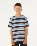 BOYS ETERNAL SHRED STRIPE TEE- FADED DENIM