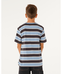 BOYS ETERNAL SHRED STRIPE TEE- FADED DENIM