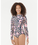 RIP CURL GIRLS SUNSET SKIES LS SURFSUIT - NAVY