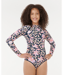 RIP CURL GIRLS SUNSET SKIES LS SURFSUIT - NAVY