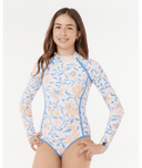 RIP CURL GIRLS SUNSET SKIES LS SURFSUIT- WHITE