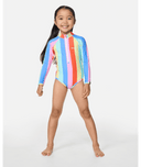 GIRL RAINBOW STRIPE SURF SUIT - MULTICO