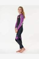 RIP CURL KIDS OMEGA 3/2MM E STITCHED BACK ZIP WETSUIT - PURPLE