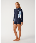 RIP CURL WOMENS DAWN PATROL BACK ZIP LONG SLEEVE SPRING 2MM - BLUE SLATE