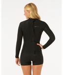 RIP CURL WOMENS DAWN PATROL BACK ZIP LONG SLEEVE 22 SPRING - BLACK