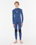 RIP CURL KIDS DAWN PATROL CHEST ZIP 4/3MM   - LIGHT NAVY