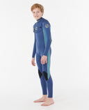 RIP CURL KIDS DAWN PATROL CHEST ZIP 4/3MM   - LIGHT NAVY