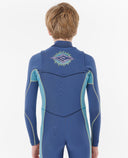 RIP CURL KIDS DAWN PATROL CHEST ZIP 4/3MM   - LIGHT NAVY