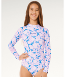 GIRLS SUNSHINE UPF LS SURFSUIT- ELECTRIC BLUE