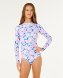 GIRLS SUNSHINE UPF LS SURFSUIT- ELECTRIC BLUE