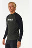RIP CURL SHOCK UPF L/S UV TOP - BLACK MARLE