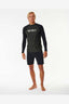 RIP CURL SHOCK UPF L/S UV TOP - BLACK MARLE