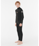 RIP CURL KIDS DAWN PATROL BACK ZIP 3/2MM - BLACK