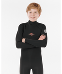 RIP CURL KIDS DAWN PATROL BACK ZIP 3/2MM - BLACK