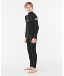 RIP CURL KIDS DAWN PATROL BACK ZIP 3/2MM - BLACK