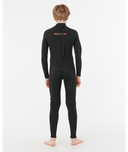 RIP CURL KIDS DAWN PATROL BACK ZIP 3/2MM - BLACK