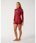 RIP CURL SG WOMENS DAWN PATROL BACK ZIP LONG SLEEVE SPRING 2 - DARK RED