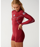RIP CURL SG WOMENS DAWN PATROL BACK ZIP LONG SLEEVE SPRING 2 - DARK RED
