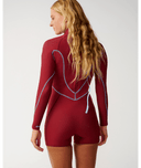 RIP CURL SG WOMENS DAWN PATROL BACK ZIP LONG SLEEVE SPRING 2 - DARK RED