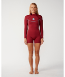 RIP CURL SG WOMENS DAWN PATROL BACK ZIP LONG SLEEVE SPRING 2 - DARK RED