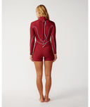RIP CURL SG WOMENS DAWN PATROL BACK ZIP LONG SLEEVE SPRING 2 - DARK RED